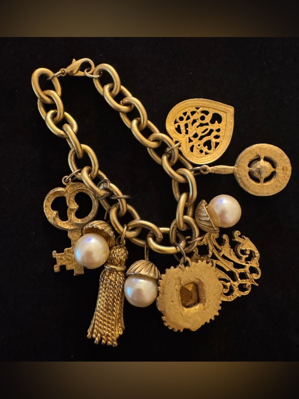French Etruscan RARE VTG Charm Bracelet - Picture 7 of 12